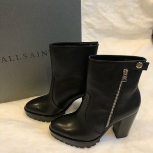 ALLSAINTS Ana Block Heel Ankle Bootie